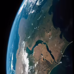 the satellite image shows the delta from space