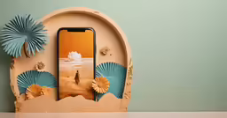 an artistic object with a phone inside it