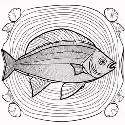 a fish with a pattern of waves on it