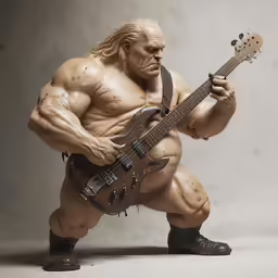 a big meany man with a guitar poses for the camera