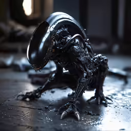 a toy dog sculpture made from a car parts