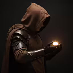 a man in a costume holding a lit light