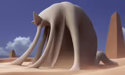an animal with sharp tusks in the sand