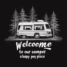 the slogan, welcome to our sample happy pay place