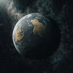an artistic view of the earth is shown in this image