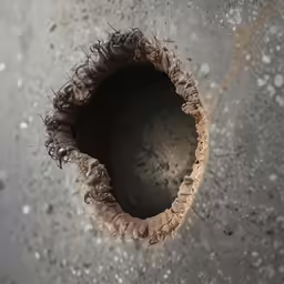 there is a round hole that appears to have been cut out