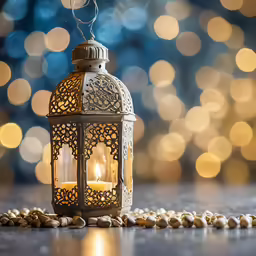 a lit candle with gold background, which includes lights