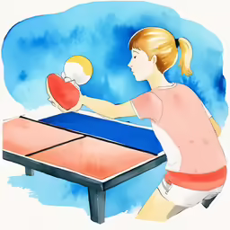 the woman is playing ping pong in her home