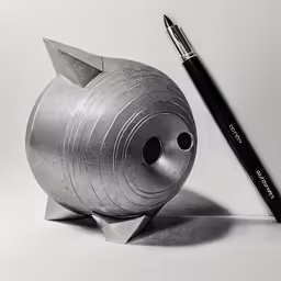 a pencil is laying next to an item on the table