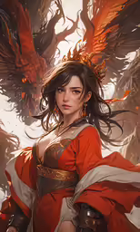 a girl dressed as a demon with a hawk on her shoulder