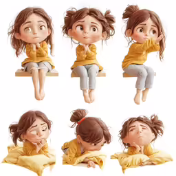a young girl is sitting down and posing