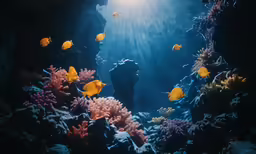underwater image of a large group of fish in an ocean
