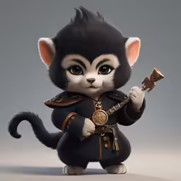 an animated mouse is holding a small instrument