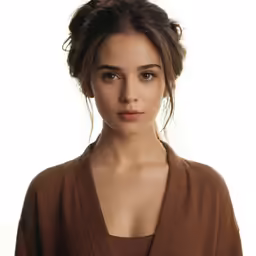 an adorable young lady with brown hair and blue eyes