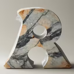 the letter e is made out of marble