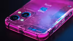 a purple case is laying on the ground