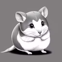 a gray and white rat standing on its hind legs