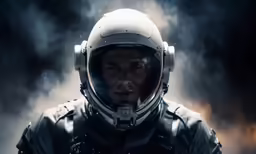 a man with a helmet and protective gear