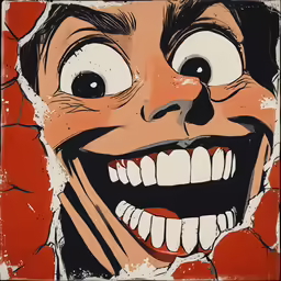 a scary man with many big eyes on it