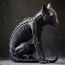 an animal that is sitting down on the ground