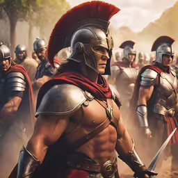 the ancient war with many people and weapons
