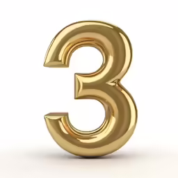 an gold three - letter font with a shadow