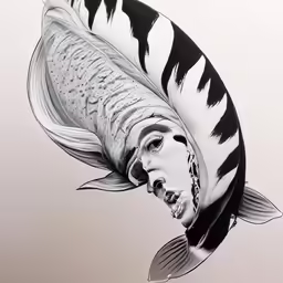 a large fish with its head up in the air