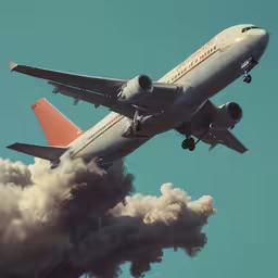 there is an airplane flying in the sky