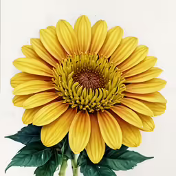 the stem of a yellow flower is open