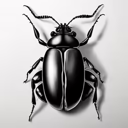 black beetle drawing on a white background