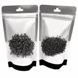 two bags of black seed with white background