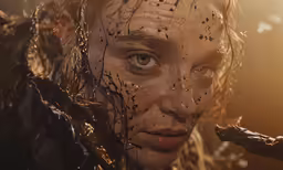 a man with a bunch of black stuff on his face