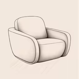 a black and white drawing of a chair