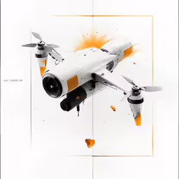 a drawing of a large propeller plane in the air