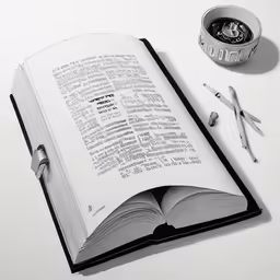 an open book sitting next to a tape measure and scissors