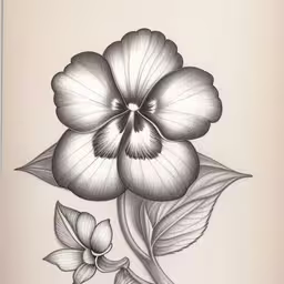 a drawing of flowers on a paper,a painting with a flower on the top