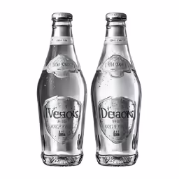 two bottles of wine are sitting side by side