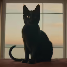 a cat is sitting on the edge of a bed