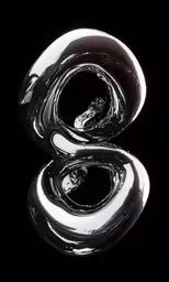 three shiny circular objects sit together on the floor