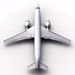 an airplane is flying over some white paper