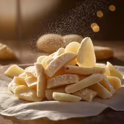 some food that is on top of paper