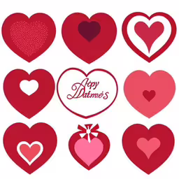 heart shapes are arranged with the words happy valentine
