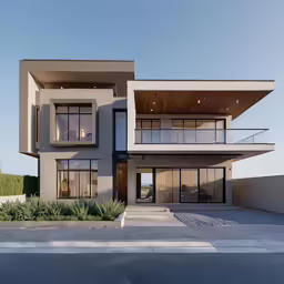 the house is designed with a modern style