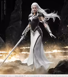a female elf is in the middle of a desert