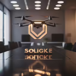the logo and sign for an office building