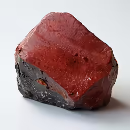 the red piece of rock is made from black stone