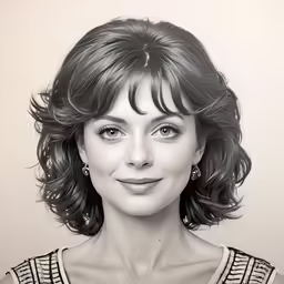 the face of a woman in black and white