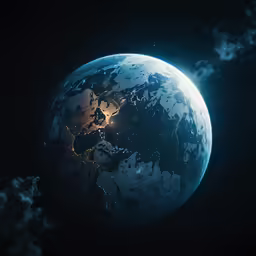 a satellite image of the earth at night