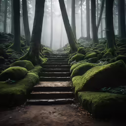 an open area with several stairs in it