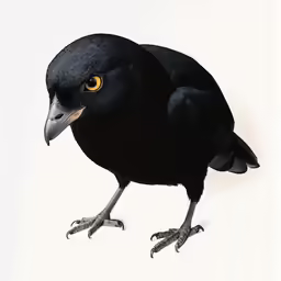 the bird has an orange beak and is on the ground